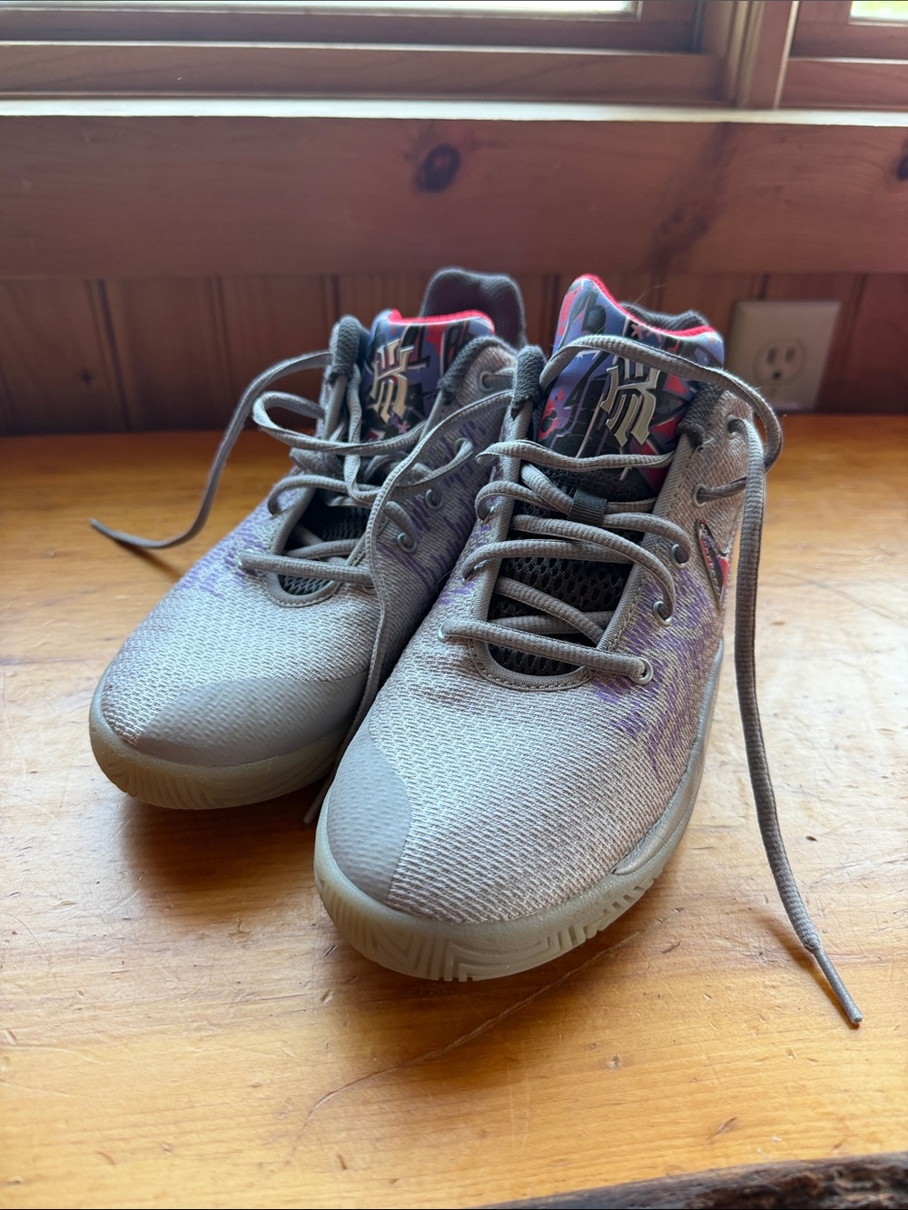Nike Kids Grey and Pink Basketball Sneakers